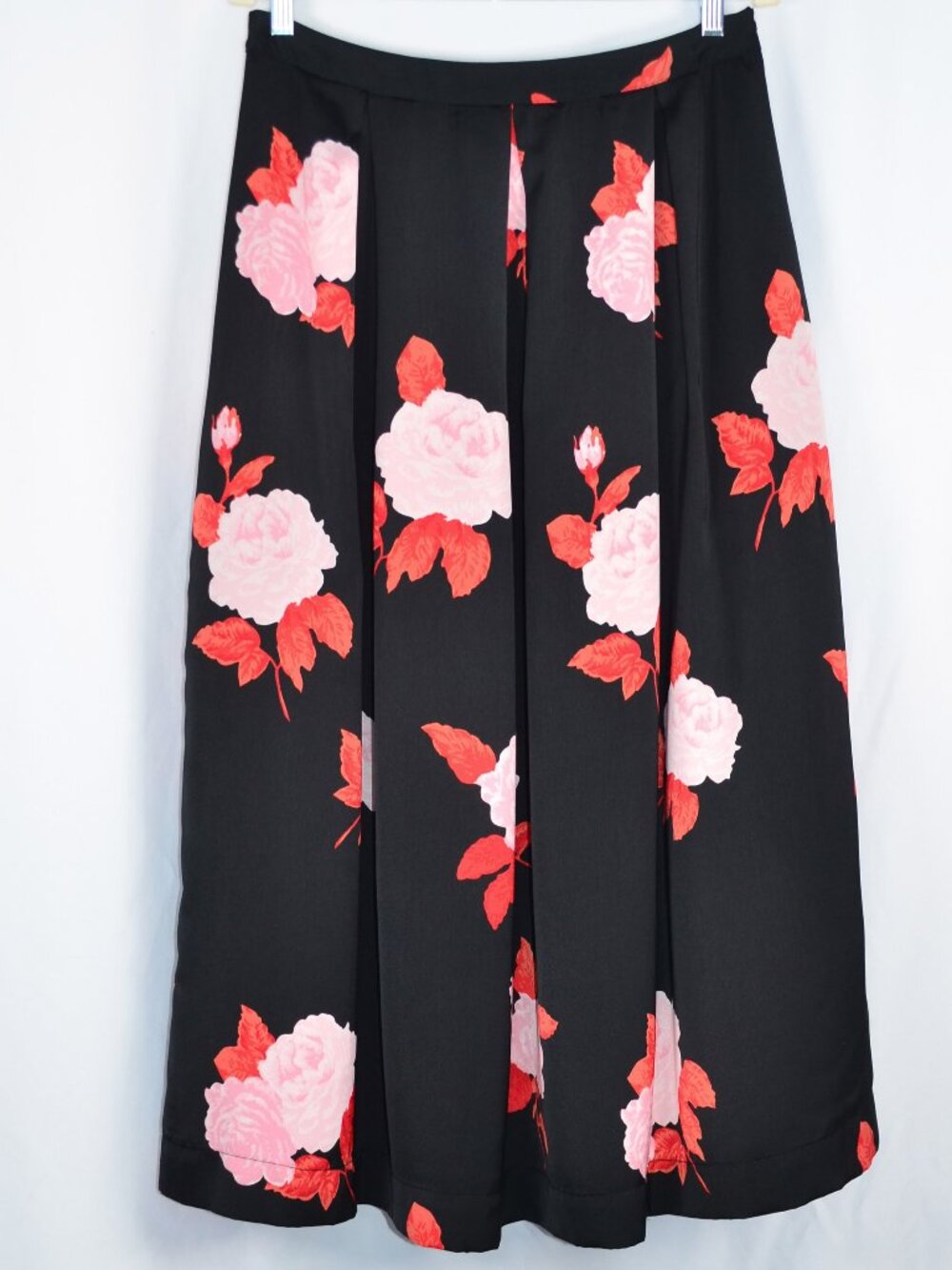 Who What Wear Pleated Rose Floral Midi Skirt Size 10